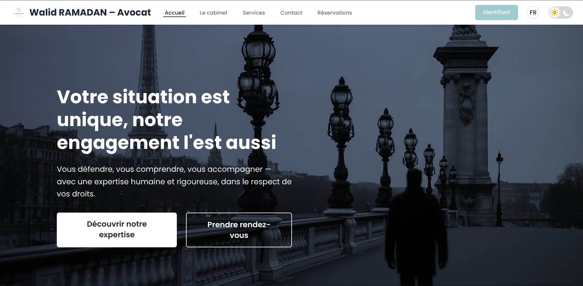 Ramadan Avocat booking system interface Ramadan Avocat booking system interface