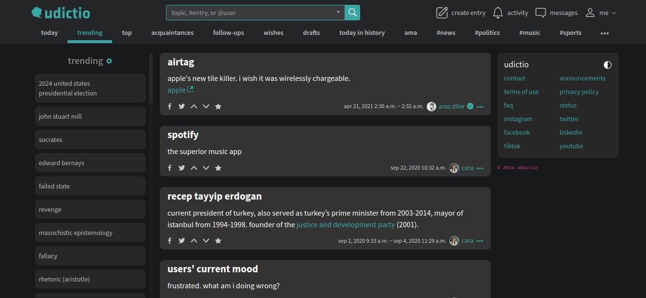 Udictio social media platform